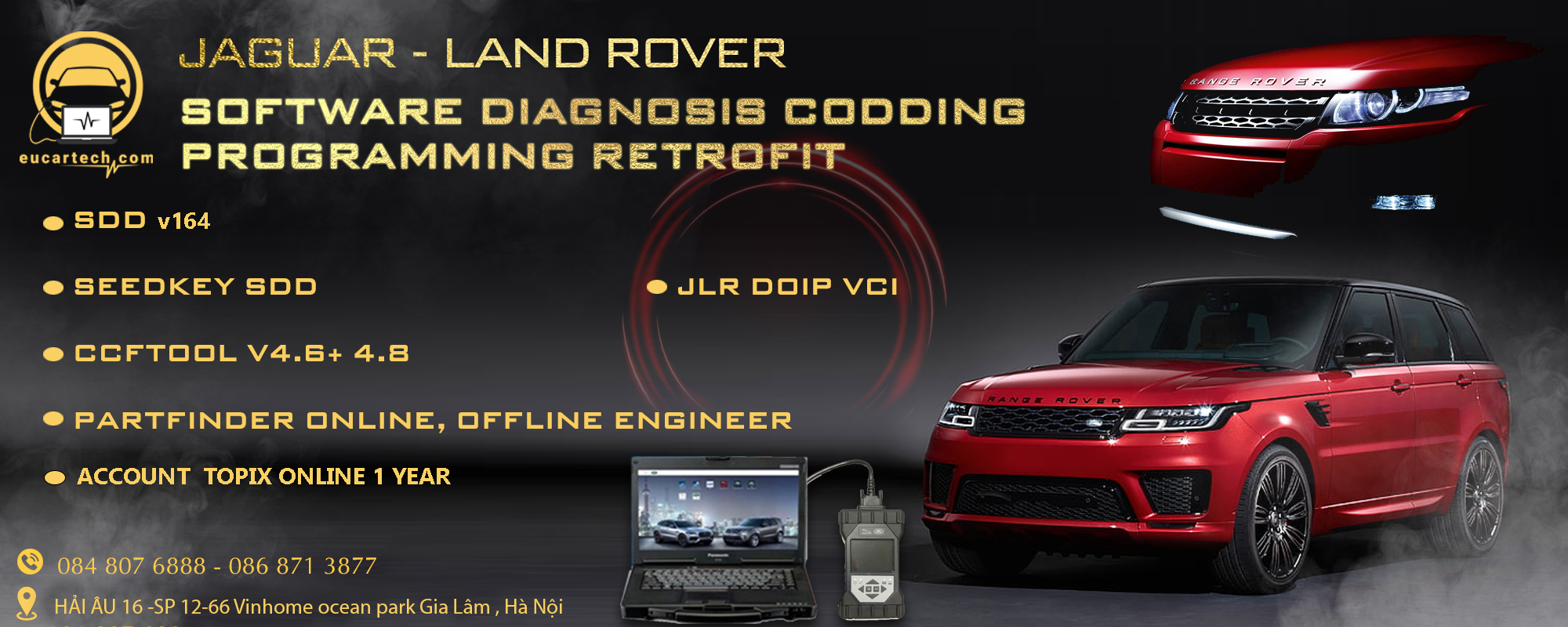 Cài đặt các phần mềm chẩn đoán Landrover Jaguar SDD/Seedkey/CCFTool/PartFinder/JLR Doip VCI