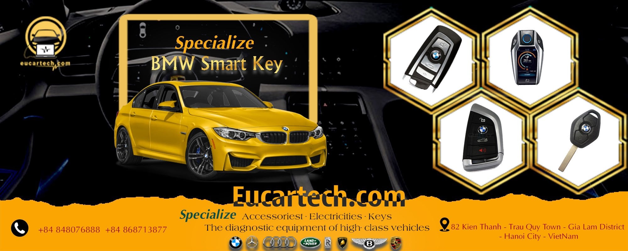 Làm chìa khóa thông minh dành cho xe BMW tại Eucartech