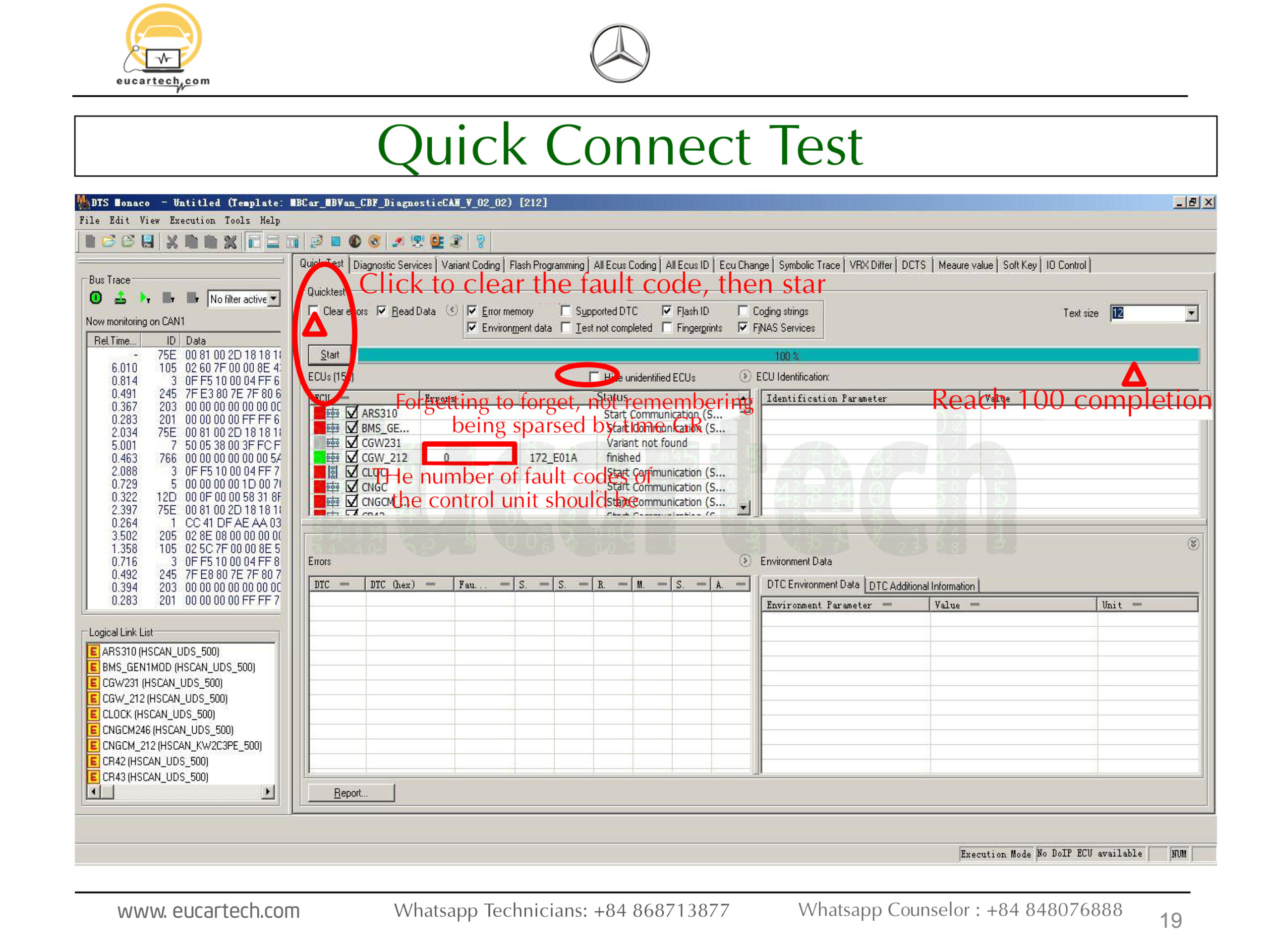 Kiểm tra nhanh toàn bộ ECU của xe và kiểm tra có thể chọn để chỉnh sửa thêm