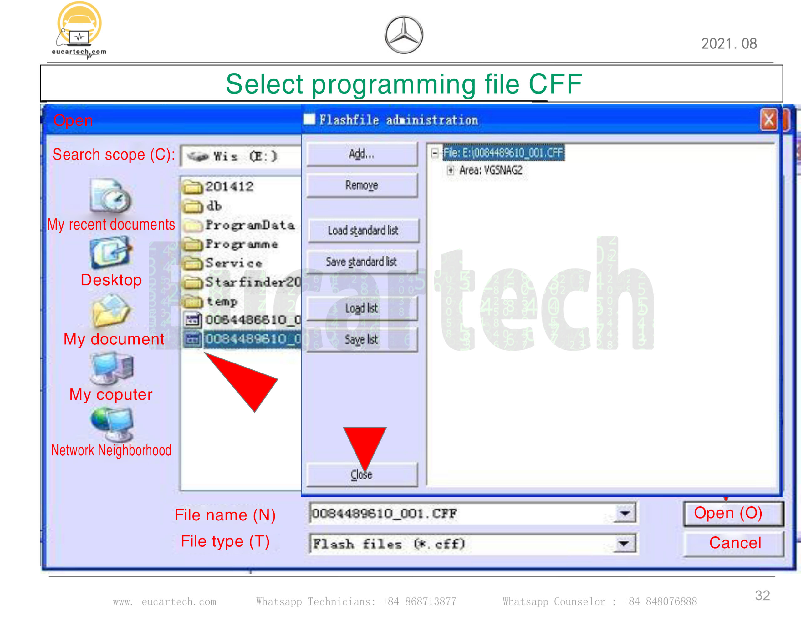 Chọn tệp lập trình CFF